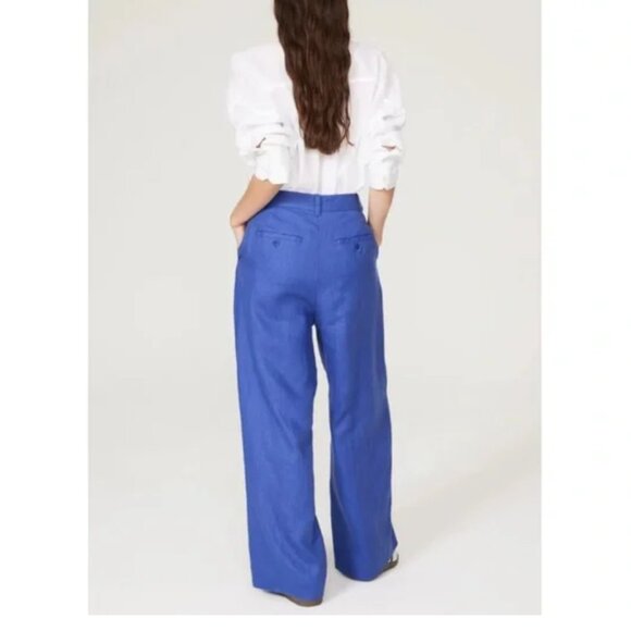Madewell Blue Linen Pants Size 4 - Picture 4 of 8